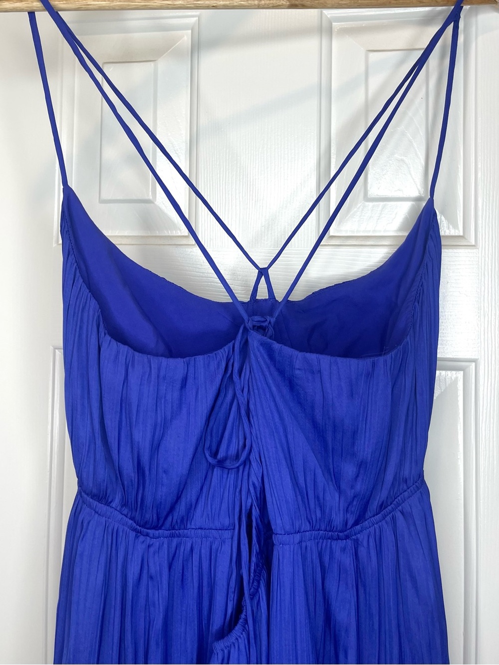 Anthropologie Halter Side-Slit Maxi Dress Cobalt Blue XL - Picture 7 of 10